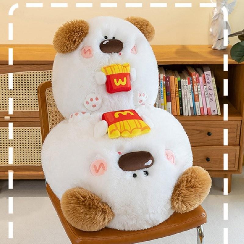 Cute Potato Chip Dog Plush Pillow Toy Adorable Stuffed Animal For Kids Gifts