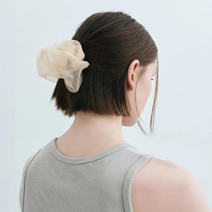 ORGANZA SHEER SCRUNCHIE Light Beige