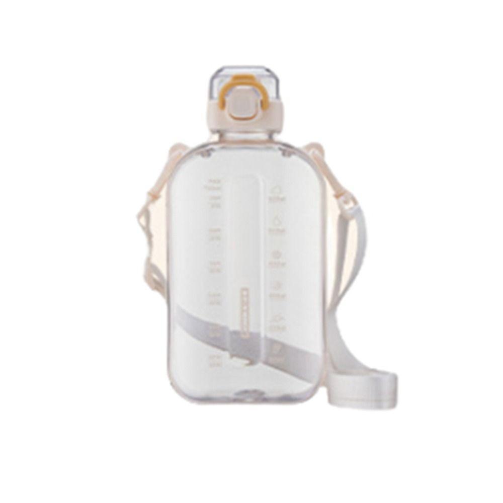 

750ML Sport Water Bottle Flat Square Outdoor Drinking Bottle New Travel Cup Kettle Camping бежевый