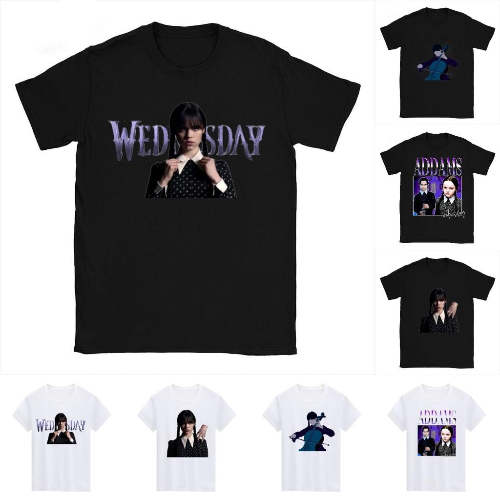 Die Addams Family Wednesday Unisex T-Shirt Top Stilvoll Weich Atmungsaktiv Bequem