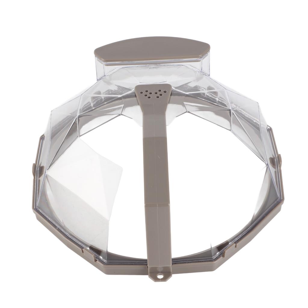 Microwave Splash Heating Cover PC Food Splatter Guard with Extension Handle for Kitchen Cooking Brown