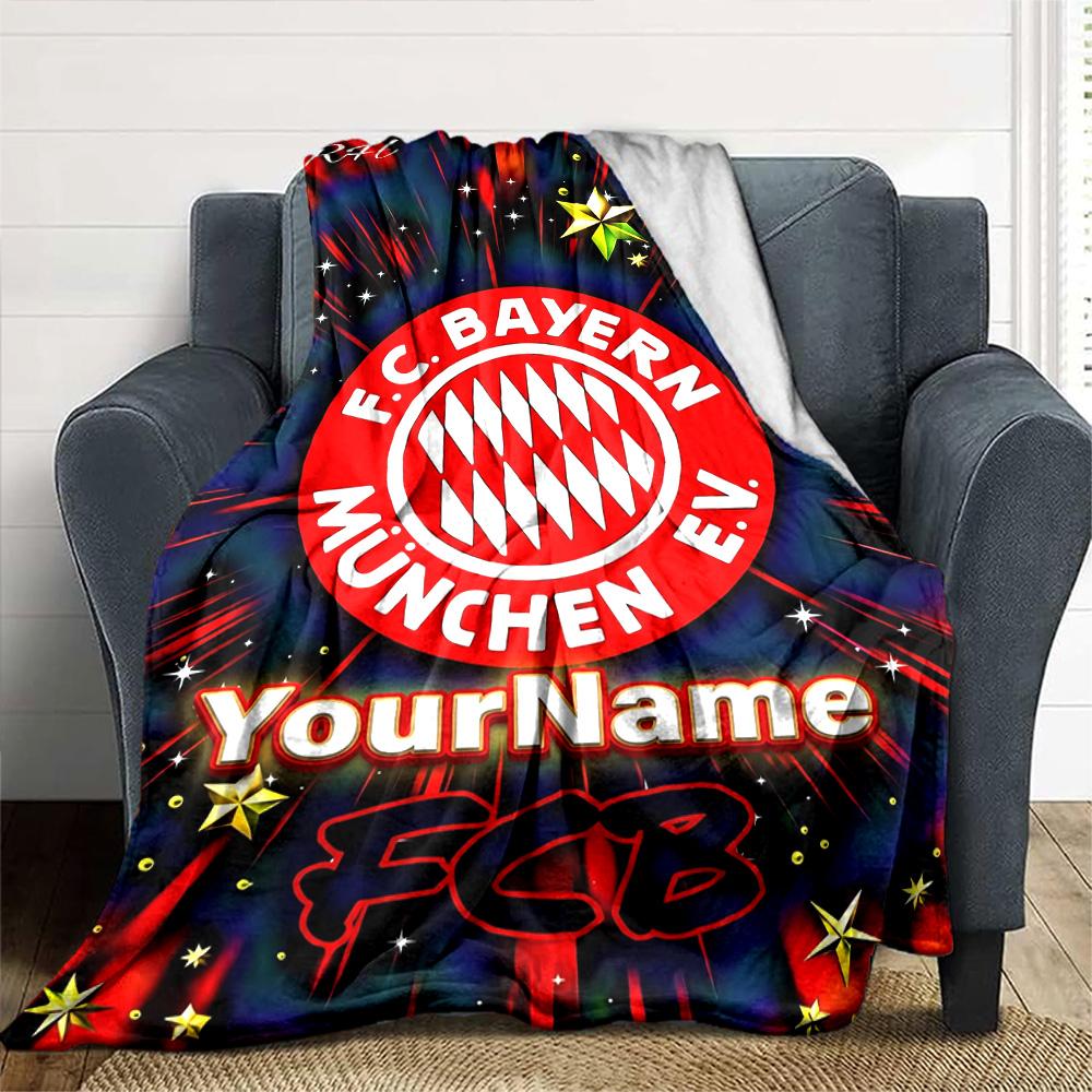 Bayern Munich Customize Your Name Blanket Lightweight Customizable Blanket Comfortable for Seaside Livingroom Bed Living Room Four Seasons Universal