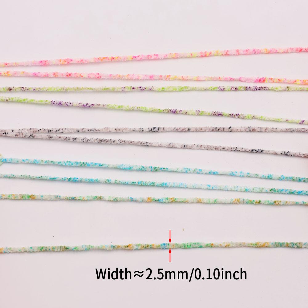 2.5mm Rayon Chenille Yarn for Fly Tying - 5M Multi-Color Soft Chenille Fiber for Woolly Bugger, Leech, Streamer Flies Making (5 Colors Optional)