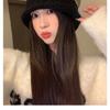 Korean Style Color Block Striped Knitted Beanie Women Autumn Winter Warm Ear Protection Slouchy Cold Hat