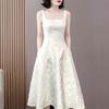 Butterfly Jacquard Slim Fit Formal Dress - Retro Socialite Style, Cinched Waist, Summer Birthday Outfit