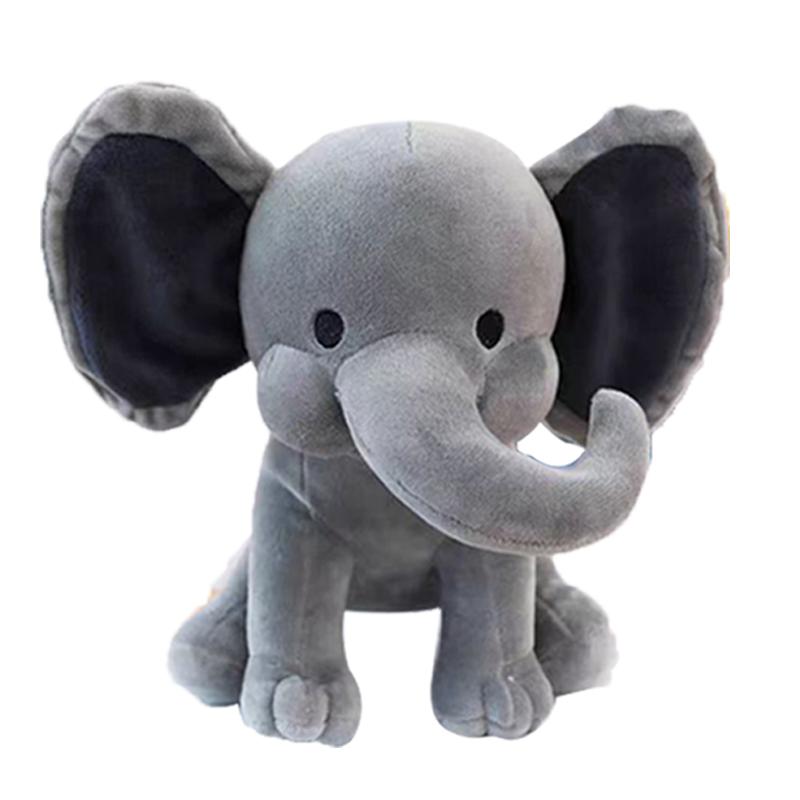 Kid 25cm Gray Elephant Stuffed Plush Stuffed Toys Kawaii Animals Comfort Sleeping Soothing Elephant Doll Room Decorative Gifts