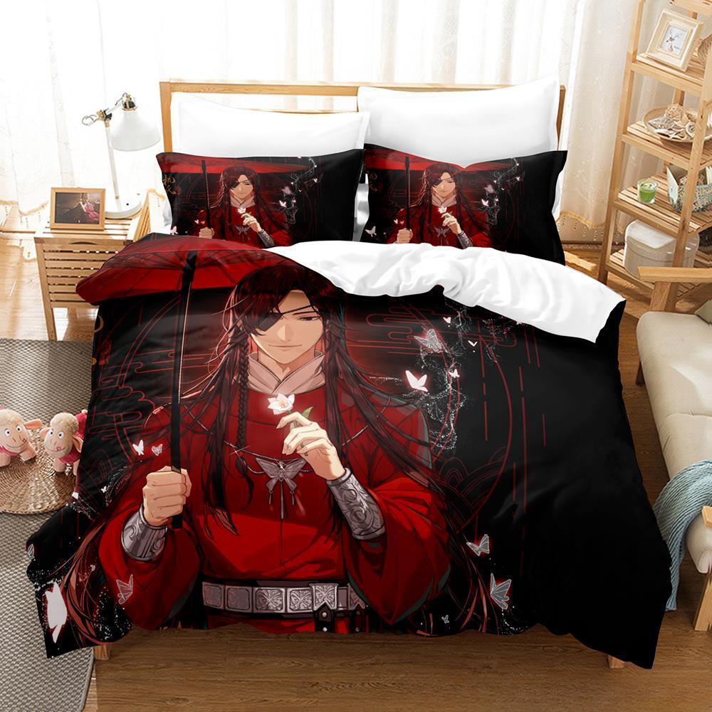 3d Print Heaven Official's Blessing Tian Guan Ci Fu Bedding Set Cartoon Anime Three-piece Set Adult Kid Bedroom Duvet Cover Sets