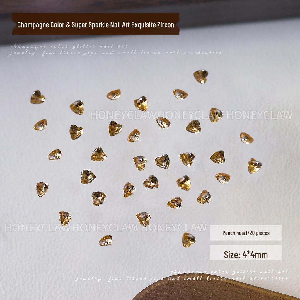 5A Champagne Champagne & Coffee Tone Zirconia Nail Art Rhinestones - Irregular Shapes: Water Drop, Horse Eye, Pigeon Egg.