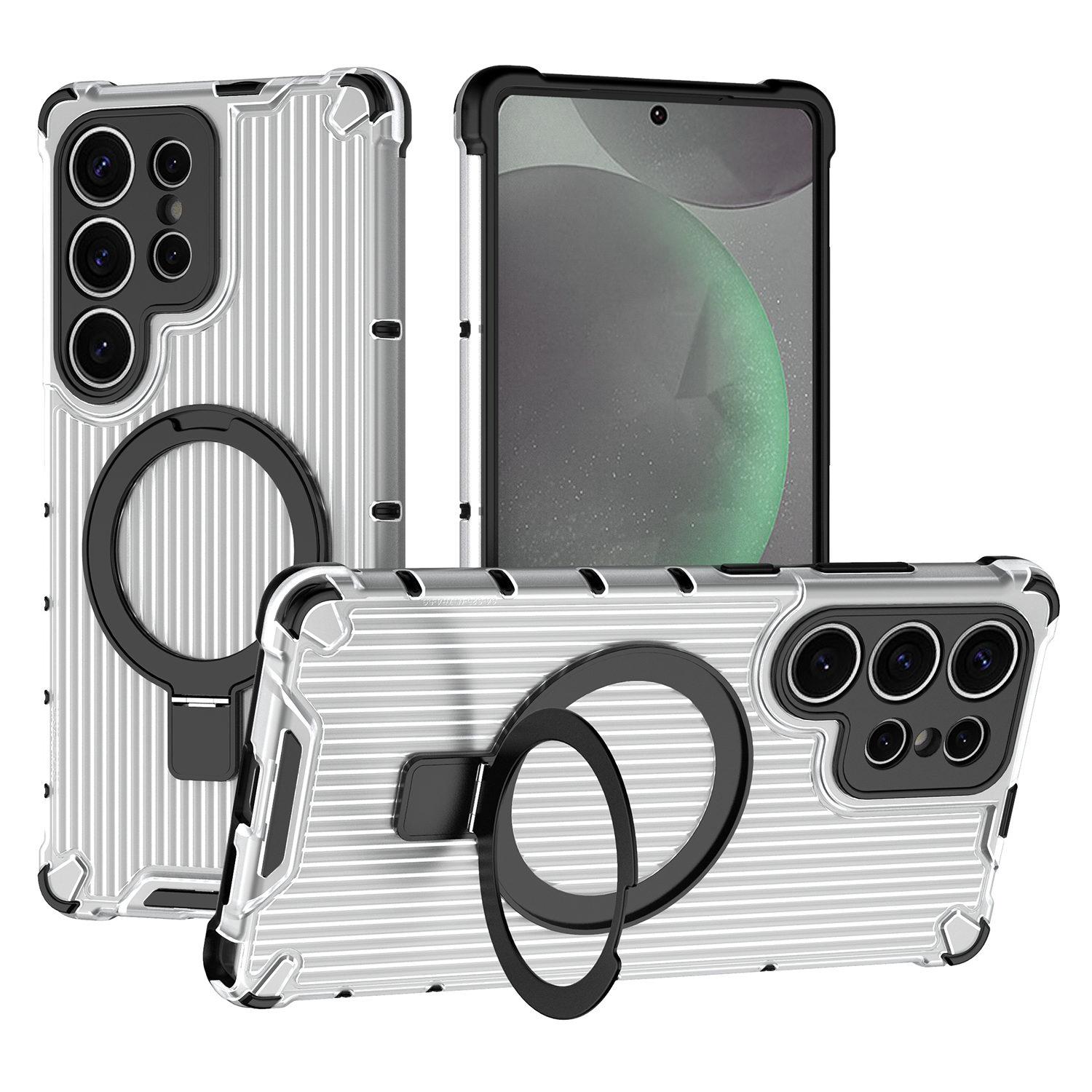 

For Samsung Galaxy S25 Case with Kickstand PC+TPU Phone Cover Compatible with MagSafe Transparent