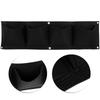 4 st 4-ficks växtodlingspåse väggmonterad återanvändbar nedbrytbar filt trädgårdsplanteringskruka svart