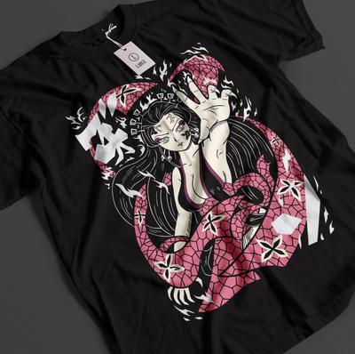 Koszulka Demon Slayer Koszulka Nezuko Koszulka Tanjiro KNY Anime Top Zenitsu T-shirt Akaza Muzan