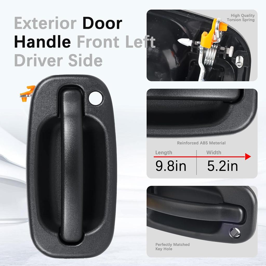 FAERSI Exterior Outside Door Handle Front Left Driver Side For 1999-2007 Chevy Silverado, Tahoe, Suburban, Avalanche, GMC Sierra, Yukon Denali,