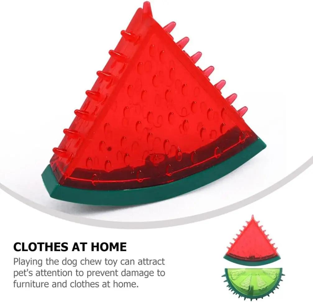 Dog Chew Toys Dog Toothbrush Toys Summer Cool Fruit Shape Dog Teething Chew Toys for Small Medium Dogs Teeth Cleaning Toy