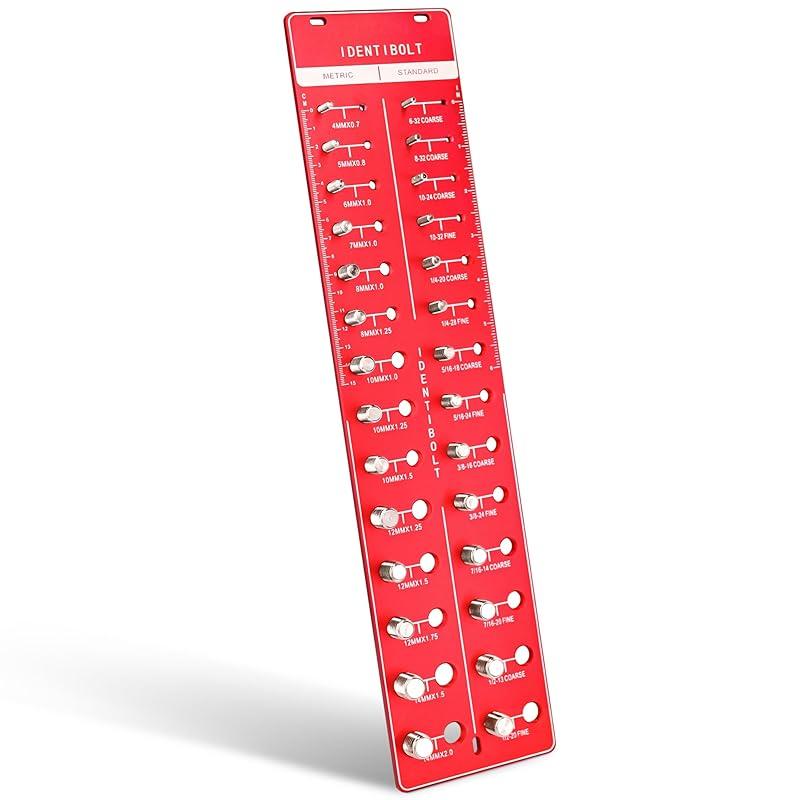 Thread Checker, 28 Nut and Bolt Thread Checker, Bolt Size and Thread Gauge, Thread Checker Standard and Metric, Vktoma Aluminum Bolt and Nut