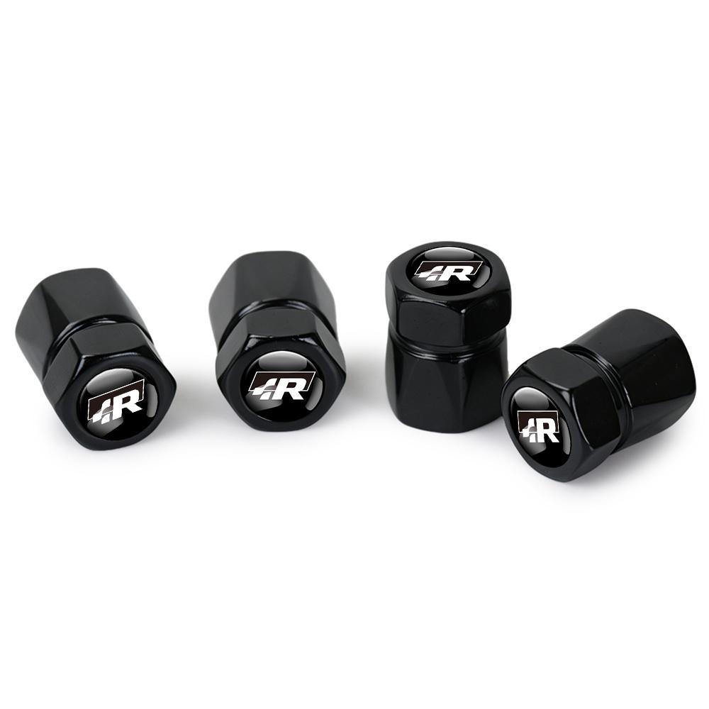 4PCS Car Styling 3D Aluminum Metal Car Wheel Tire Air Valve Caps Cover Valve Cap For VW Rline Passat M161 Tiguan GTI Golf GTD Bora B6