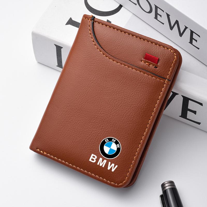 Car Wallet ID Credit Card Purse Multifunctional Leather Accessories For BMW X1 X3 X4 X5 F15 F16 G30 7 Series G11 F48 F39 sticker pzcr42