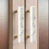 Marmor Messing Möbelgriffe Elegant Doppelloch Küchenschrank Griffe Quadratischer Streifen Luxus Kleiderschrank Türgriffe Esszimmer