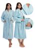 Women's Cotton Terry Cloth Tie-Up Robe With Pockets Warm Vienetta L