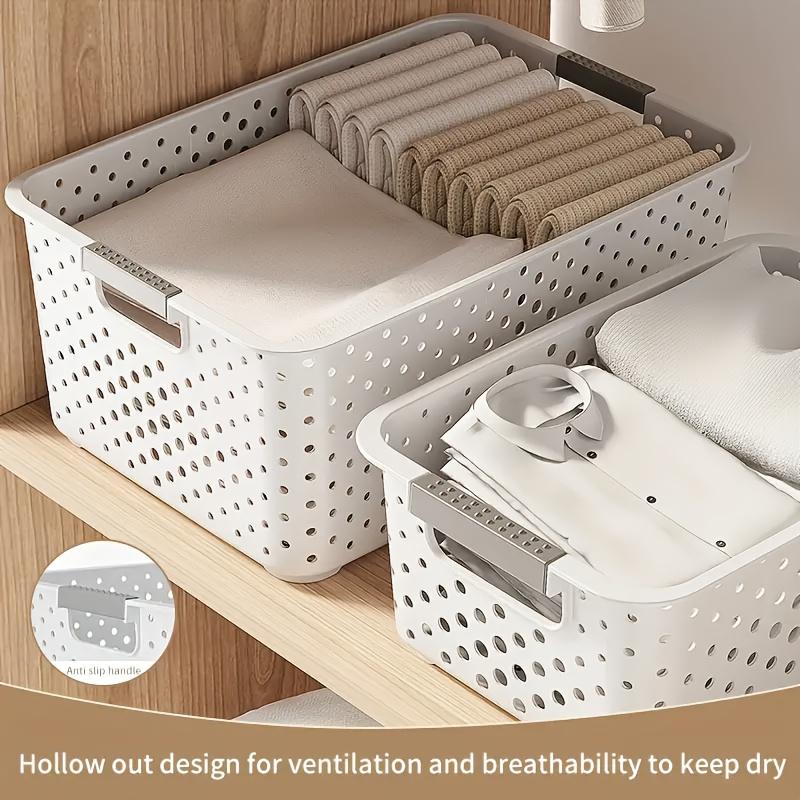 2pcs Multifunctional Plastic Storage Boxes Home Kitchens Bathrooms Bedrooms Offices Storage Baskets Containers Home Organization