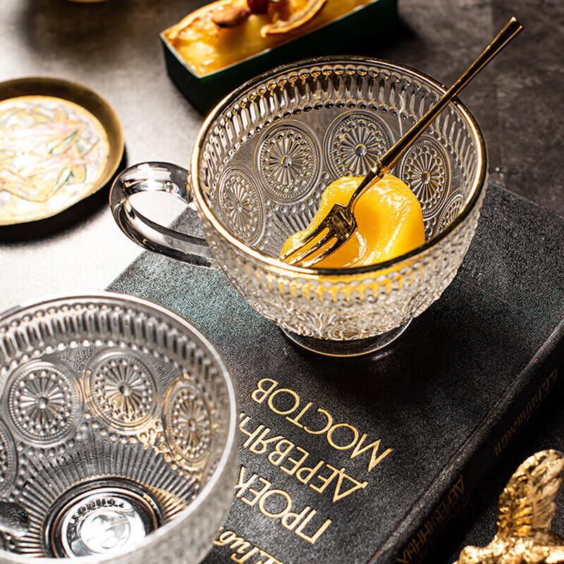 Zhuopu Sunflower Embossed Glass Dessert Cup