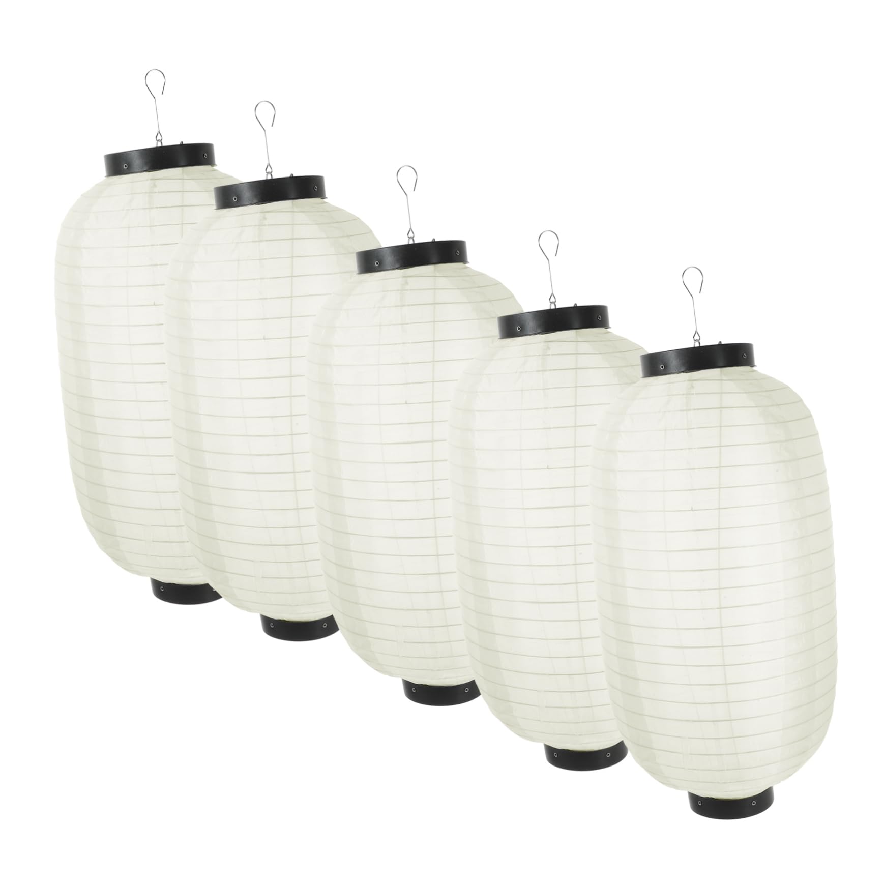 

FRCOLOR Paper Lanterns, Bon Festival Lanterns, Pack of 5, 25x45cm Long, Perfect for Festivals, Summer Festivals, DIY Izakayas, Food Stalls, and