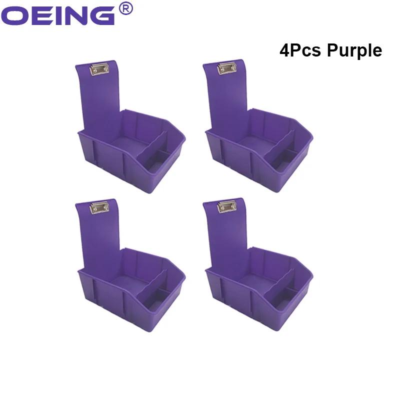 4Pcs Dental Turnover Storage Box Colourful Lab Work Tray Divided Teeth Model Tray With Metal Clip Dentistry Tools