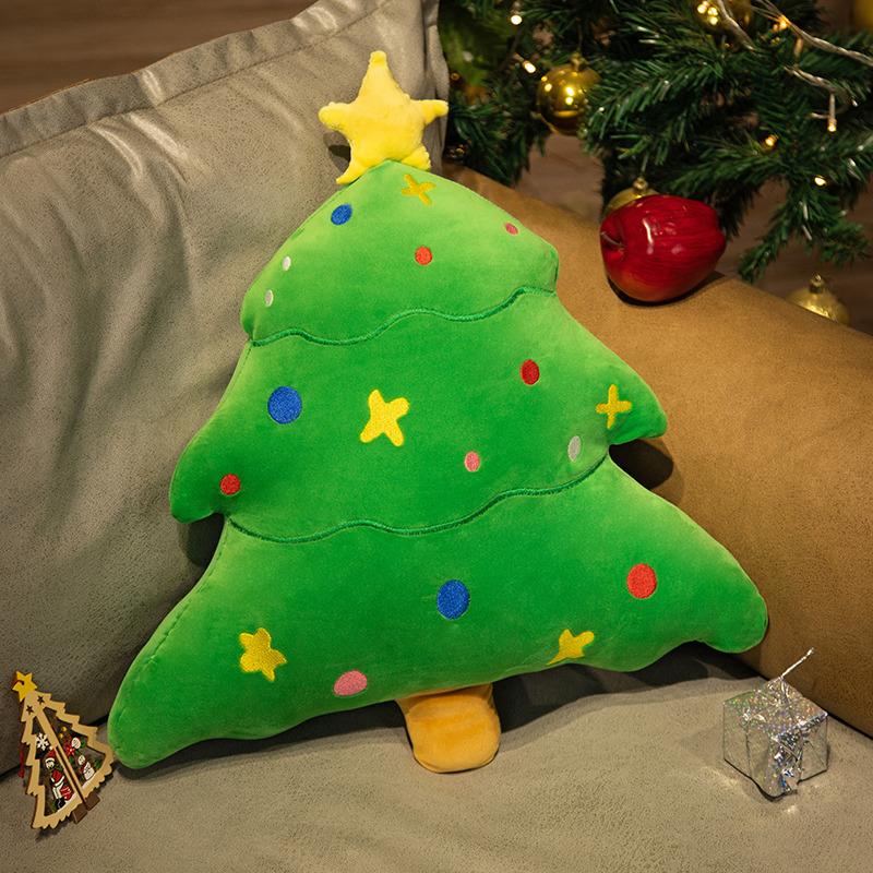 Christmas Holiday Tree Stuffed Plush Playthings Cushion Star Xmas Tree Santa Dolls Noel Navidad Home Pillow Ornament Merry Christmas Decors