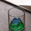 6pcs Set 170ml Vintage Green Mountain View Cup Household Whisky Beer Foreign Wine Glasses Creative Scenic Glass Gift for Friends