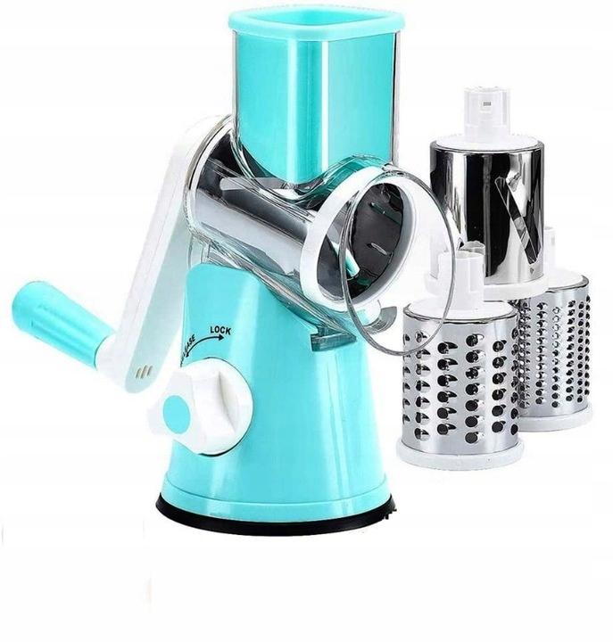 Manual Rotary Shredder With Graters For Vegetables, Cheese, Potatoes, 3 Inserts