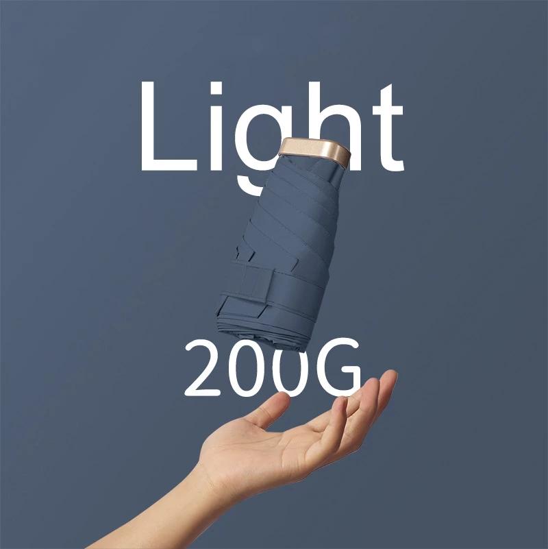 NEW Mini Pocket Umbrella Ultralight 6 Ribs Parasol Rain Sun Women's Man Girls Anti UV Portable Folding