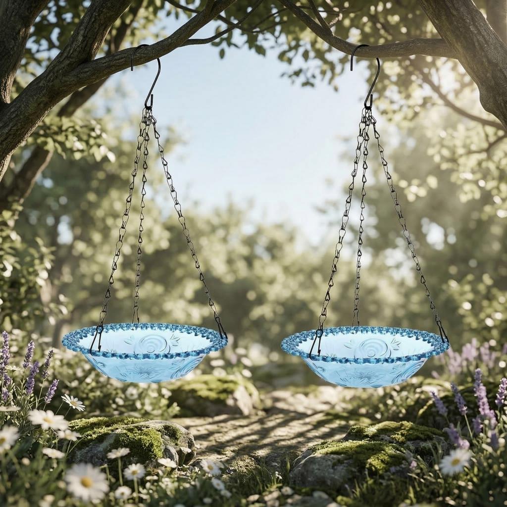 Hängender Vogelfutterspender, Dekoratives Vogelbadbecken für den Außenbereich, Balkon Garten Futterspender Ornament.