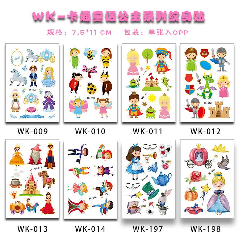 Pink Vintage Girl Waterproof Tattoo Sticker, Girls Party Children'S Makeup Face Sticker Set