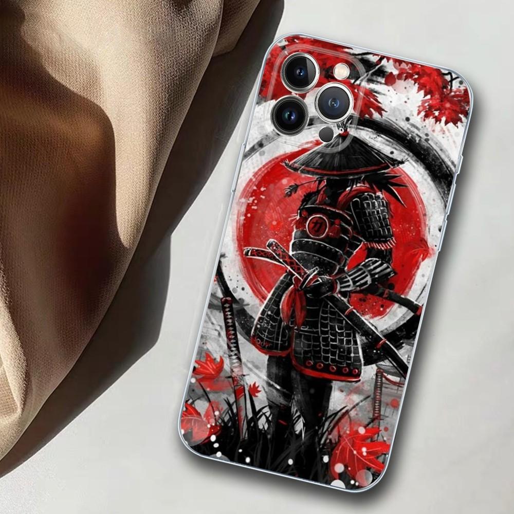 Japanese Warrior Samurai Phone Case For iPhone 14 11 12 13 Mini Pro XS Max Cover 6 7 8 Plus X XR SE 2020 Funda Shell