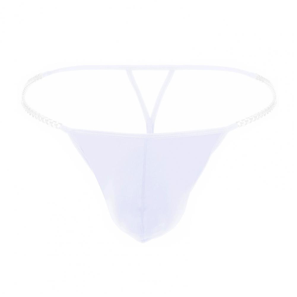 Men Thong with Good Breathability Men's Ice Silk Thong Underwear with Metal Chains Hollow Out G-strings Comfortable for High