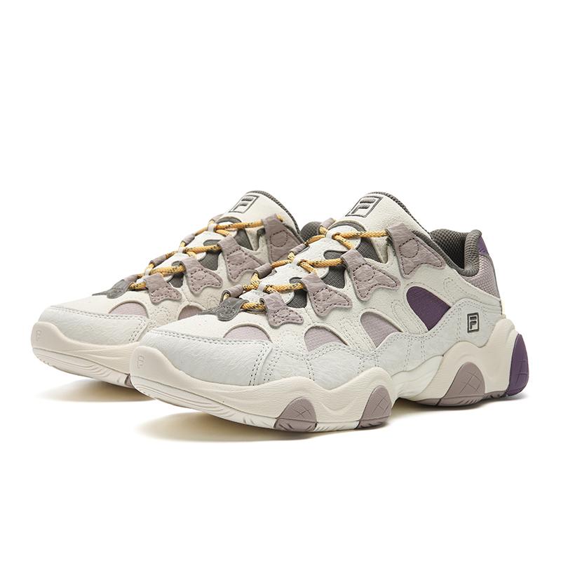 Fila JAGGER 2025 Wear Resistant And Lightweight Low Top Casual Shoes Women's White Purple F12W541133FGS