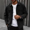 Men's Corduroy Shirt Jacket Spring Autumn Vintage Outerwear for Gentlemen