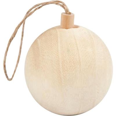 Christmas Ball - Wood - 6.4 Cm - Beige - Adult - Mixed