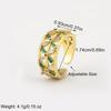 Nidin Hot Sale Personality Design Inlaid Colorful Zircon Open Rings Adjustable For Women Irregular Punk Style Finger Jewelry