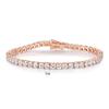 A copper inlaid 18k gold rose gold pink white zircon diamond tennis bracelet