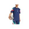 Adidas Originals Comfortable And Stylish Crew Neck Pullover Pattern Print Short Sleeve T-Shirt Men Tops Navy-Blue IY4631
