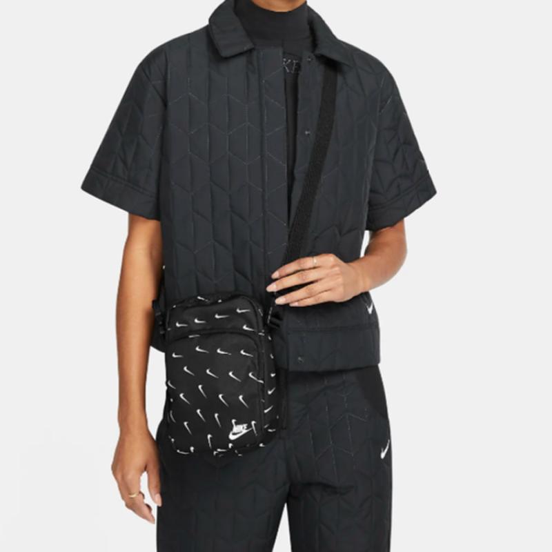 Nike Polyester Shoulder Bag, Crossbody Bag Regular Unisex Black Casual DM2163-010