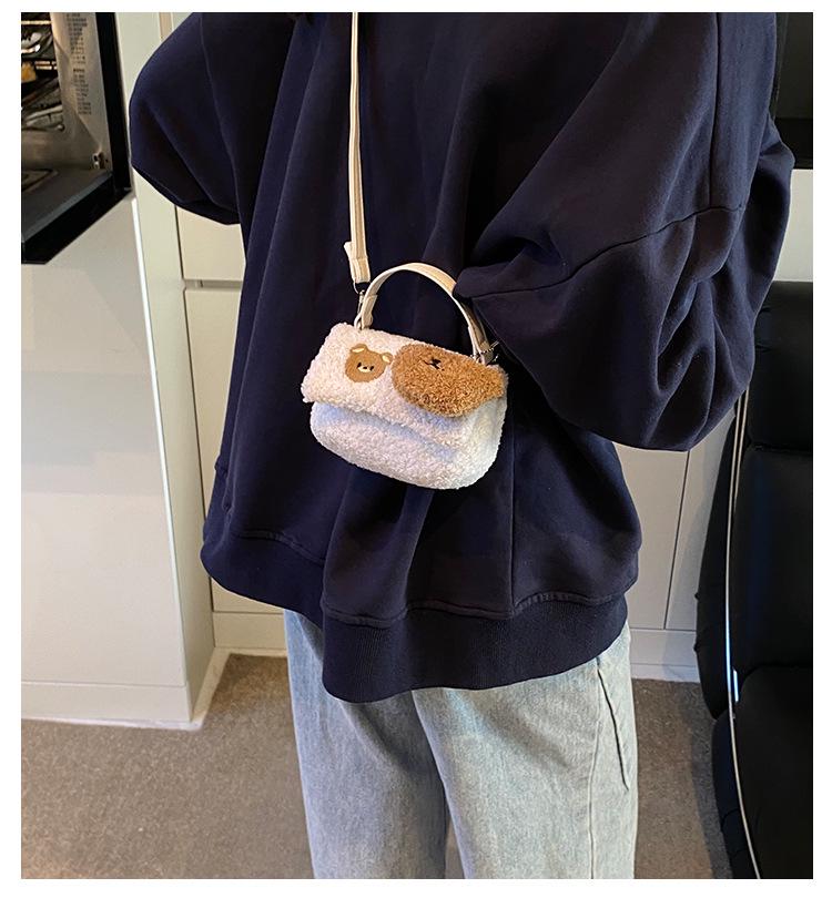 Dames Retro Plysj Crossbody Tote 2025 - Trendy Liten Håndveske for Jobb og Hverdagsklær