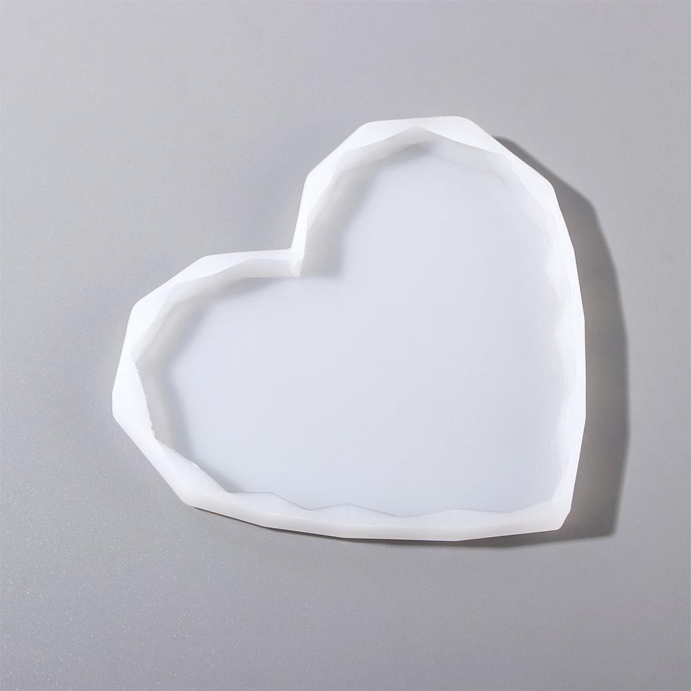 Edge Silicone Heart Shaped Cup Mats Pad Clay Tools Tray Mould Coaster Mold Resin Casting Mold