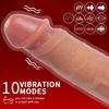 4-in-1 Simulated Testicles + Tongue + Penis 360° Rotation 10 Vibration Modes Remote Control Auto-Heating  Realistic Electric Dildo