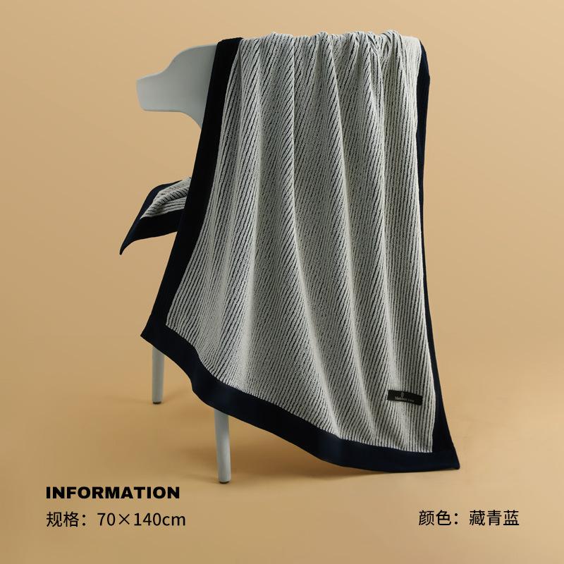 

Мужские банные полотенца, чистый хлопок Класс А цветные тканые жаккардовые бытовые полотенца, взрослые увеличенные утолщенные банные towel: 35 * 75cm/110g тёмно-синий