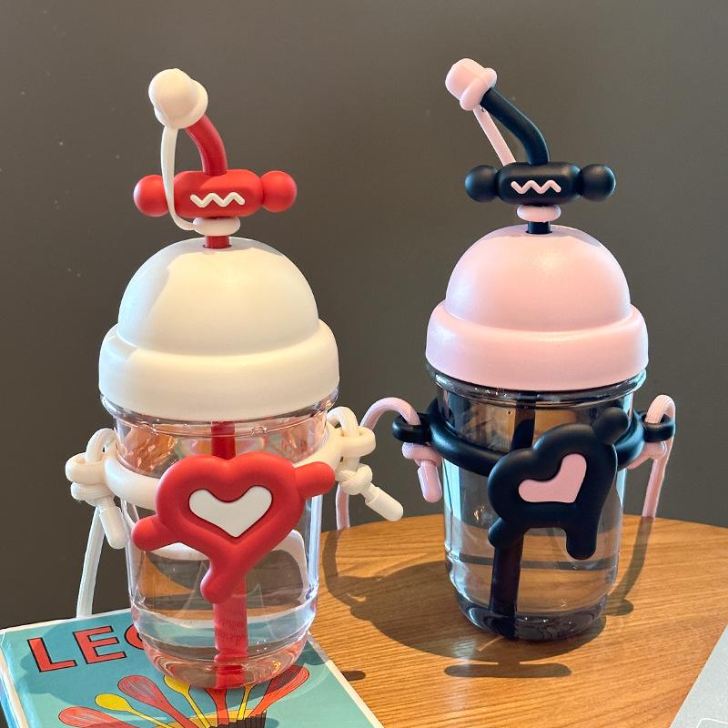 Summer Heat-Resistant Cute Straw Water Cup for Adults and Kids - Portable & Stylish