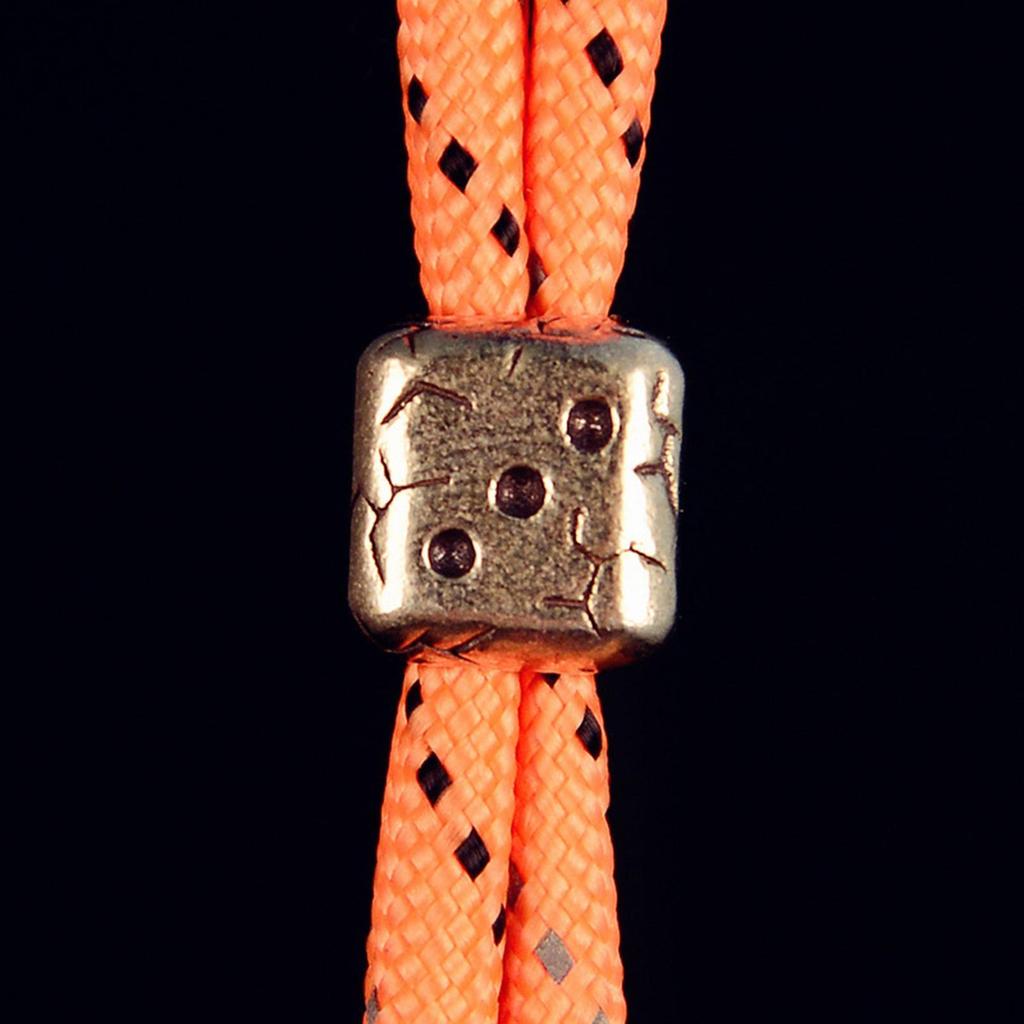 Brass Cube Dice Paracord Bead Charms DIY Crafts Bracelet Zipper Tool Pendant Large Hole Retro