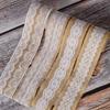 1 Rol 2M×5cm Natuurlijk Jute Linnen Lint, Rustiek Vintage Linnen Kantrand voor Bruiloftsdecoratie, Kerstfeest & Knutselbenodigdheden