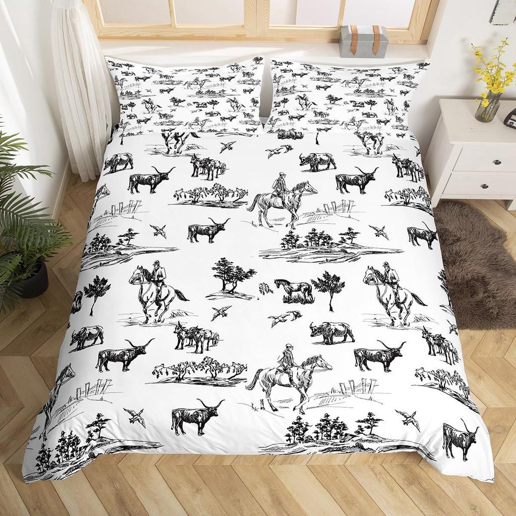 Western Cactus Three-Piece Quilt Cover 3D Digital Printing Bedding Set Bed Cover