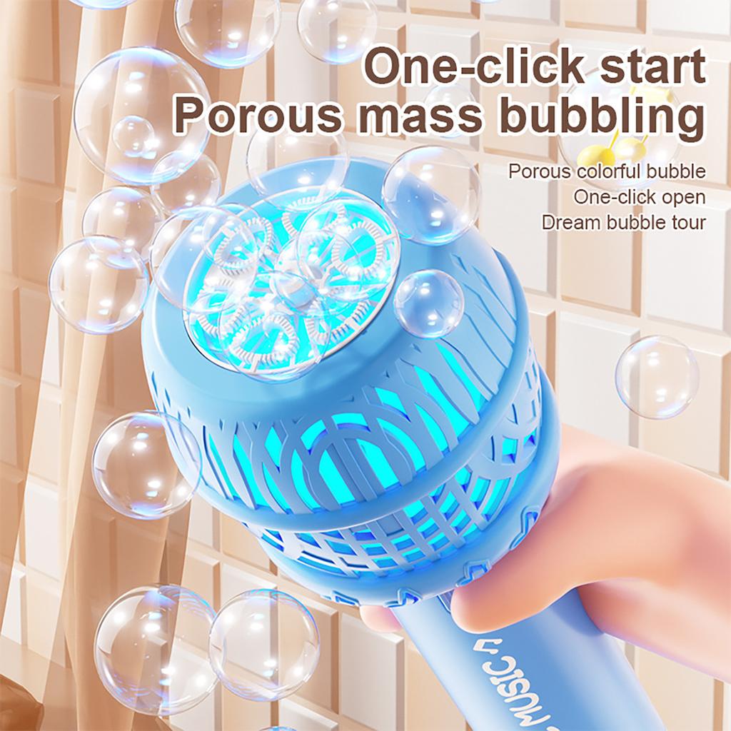 Children'S Electric Microphone Bubble Machine With Multiple Holes For Blowing Bubbles, Outdoor Toys For Summer Parks